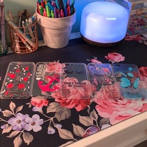 5 phone cases anchor, Eiffel Tower, butterflies...